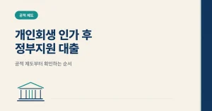 개인회생 인가 후 정부지원 대출 안내 썸네일
