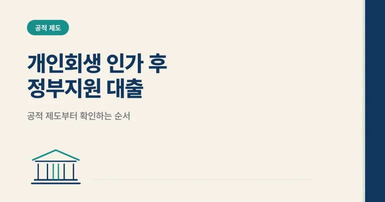개인회생 인가 후 정부지원 대출 썸네일
